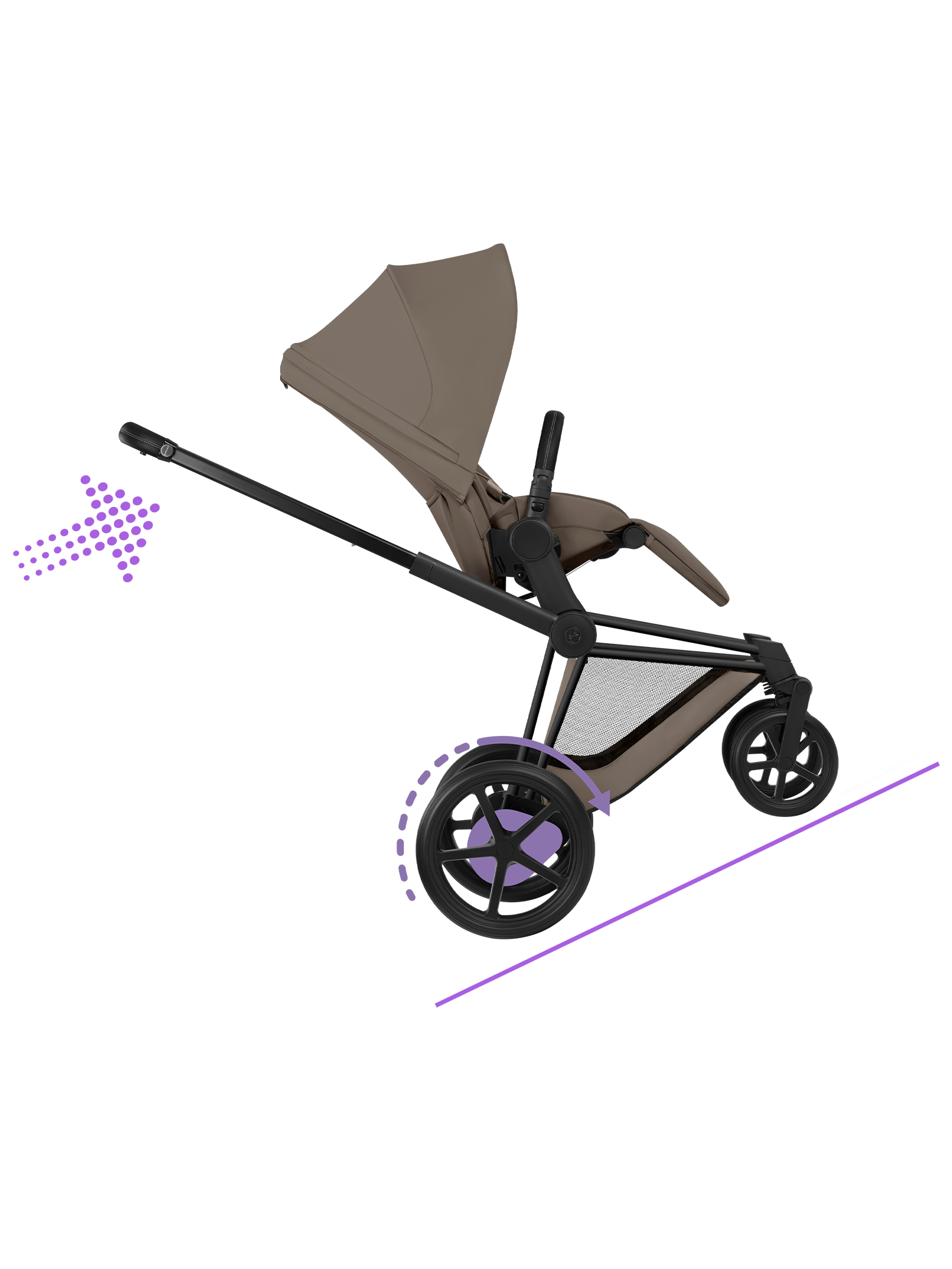 Cybex e-Priam inkl brettbar liggedel - Matt Black/Coconut Brown